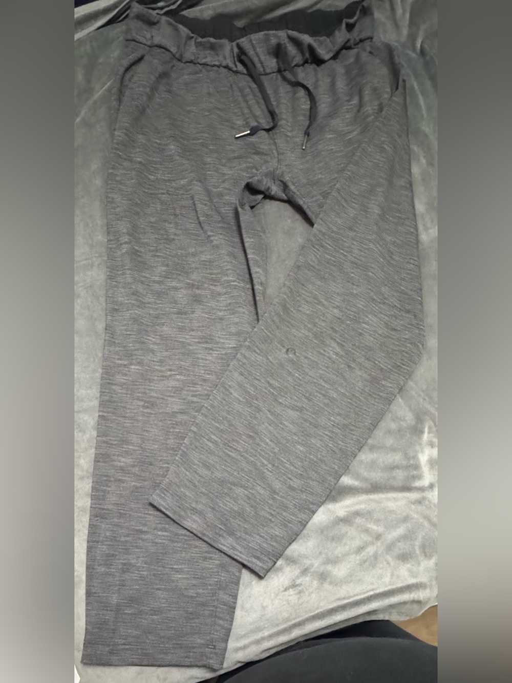 Lululemon On The Fly Pant 28" - Space Dye Heathered Gray Size 8 EUC